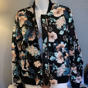 Beautiful Silky Floral print Bomber Jacket